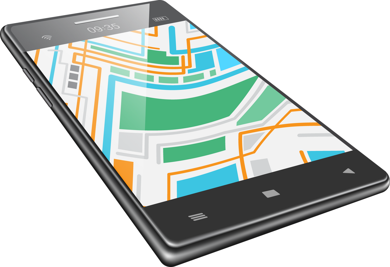 map on smartphone screen