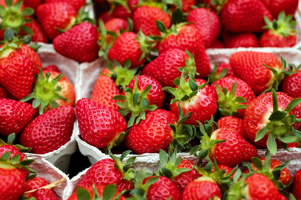 Bunch of Strawberries Background